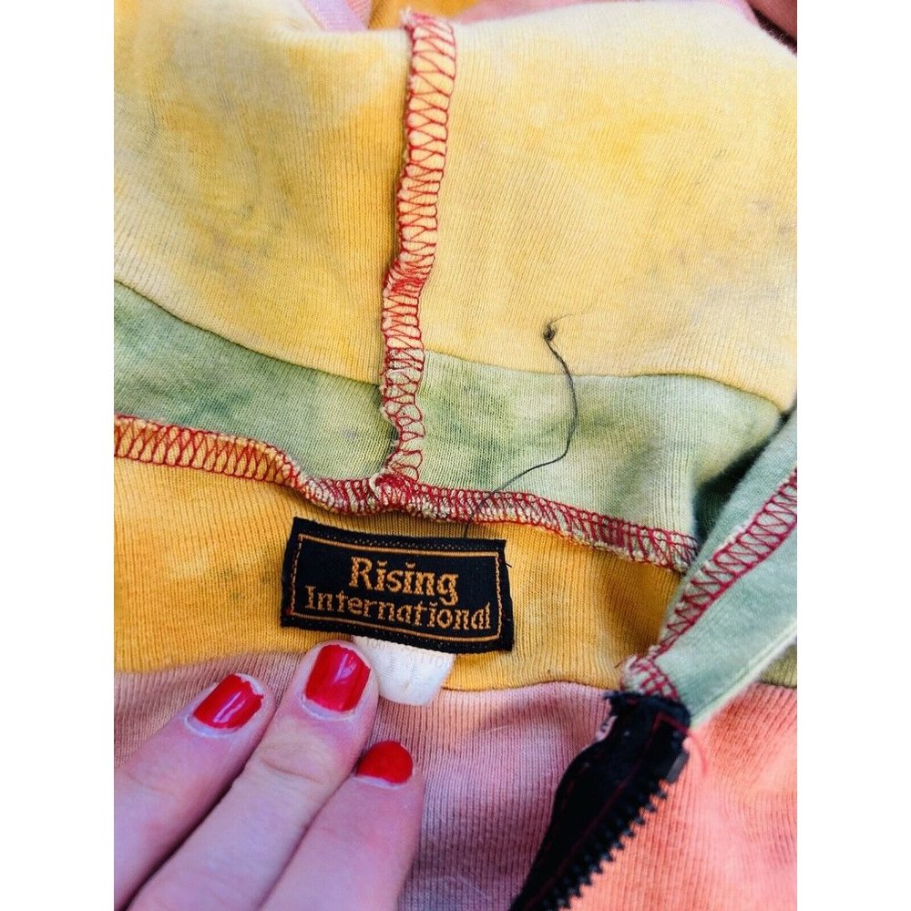 Rising International Rainbow Patchwork Hooded Swe… - image 2